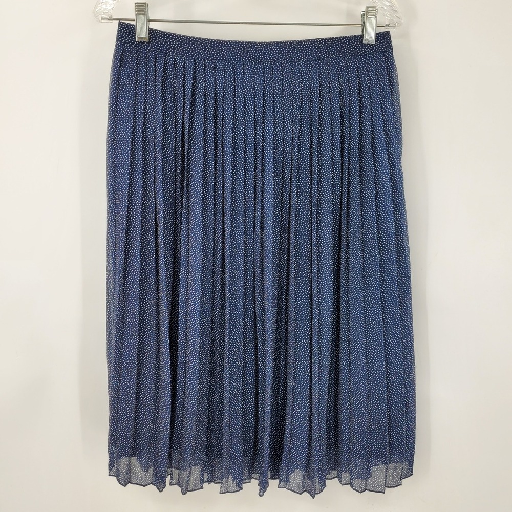 Abercrombie & Fitch Navy Blue Polka Dot Pleated Skirt Size M Academia Preppy